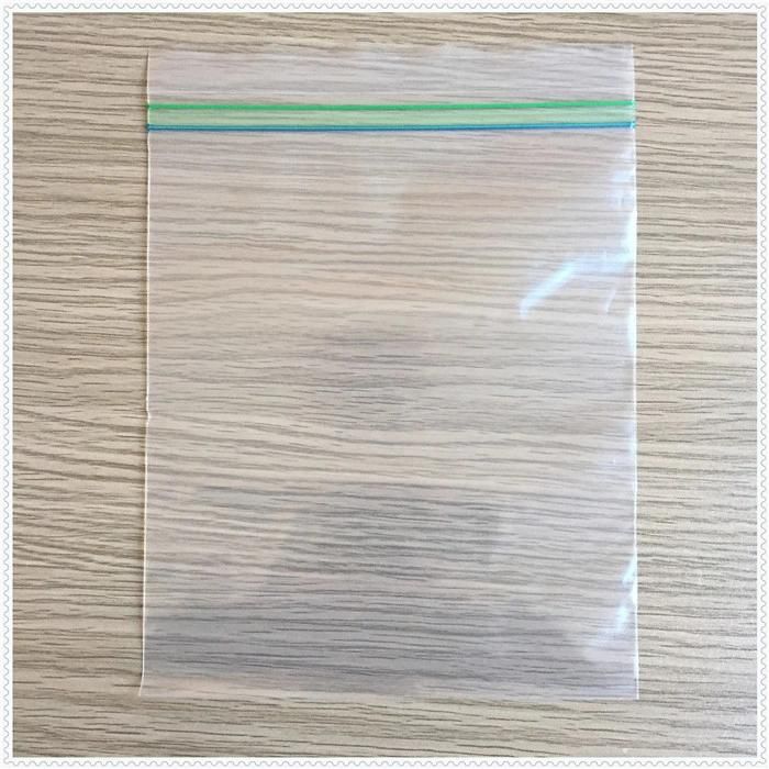 Reclosable Transparent Self-Sealing Zip Lock Grip Seal Bags with Colored Zipper