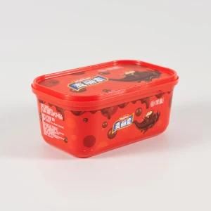 Hot Sale Iml Food Bucket Packaging Container with Lid for Ice Cream Cake Cracker Cookies Biscuit Chocolate