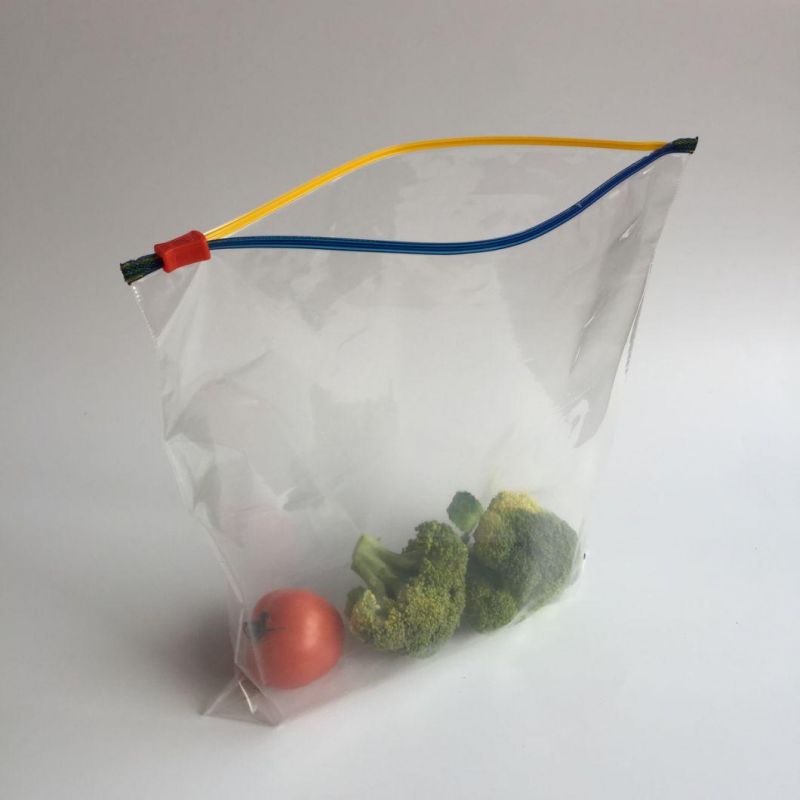 Resealable Customize Clear Zip Lock Slider Bags with Colorful Sliding Track