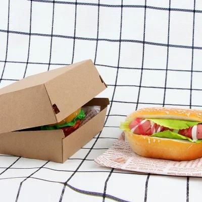 Hot Sale Biodegradable Customized Hamburger Food Packing Corrugated Cardboard Paper Box with Offset Printing