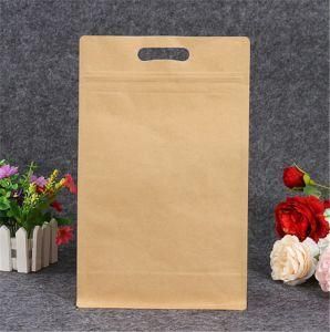 Popular Simple Design Custom Made Printed Orange Kraft Paper Bag with Handle