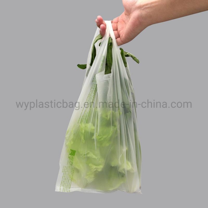 Custom Clear Fruit Vegetable Plastic Produce Bags on Roll, Corn Starch Biodegradable Food Packaging Bags