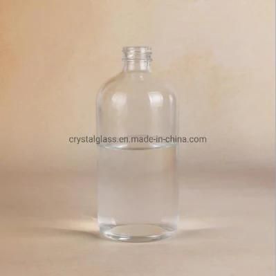 Transparent Boston Glass Bottle with Sprayer for Hand Sanitizer Bottle or Disinfectant Bottle 250ml 500ml 1000ml
