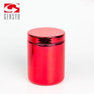 FDA Certificated Food Grade Red Chromed HDPE Plastic Canister for Protien Powder Nutrition