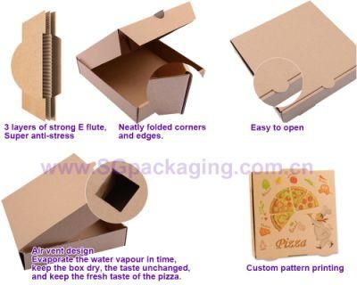 Custom Kraft/ White Kraft /Cardboard Corrugated Colour Printing Packaging Shipping Pizza Gift Box
