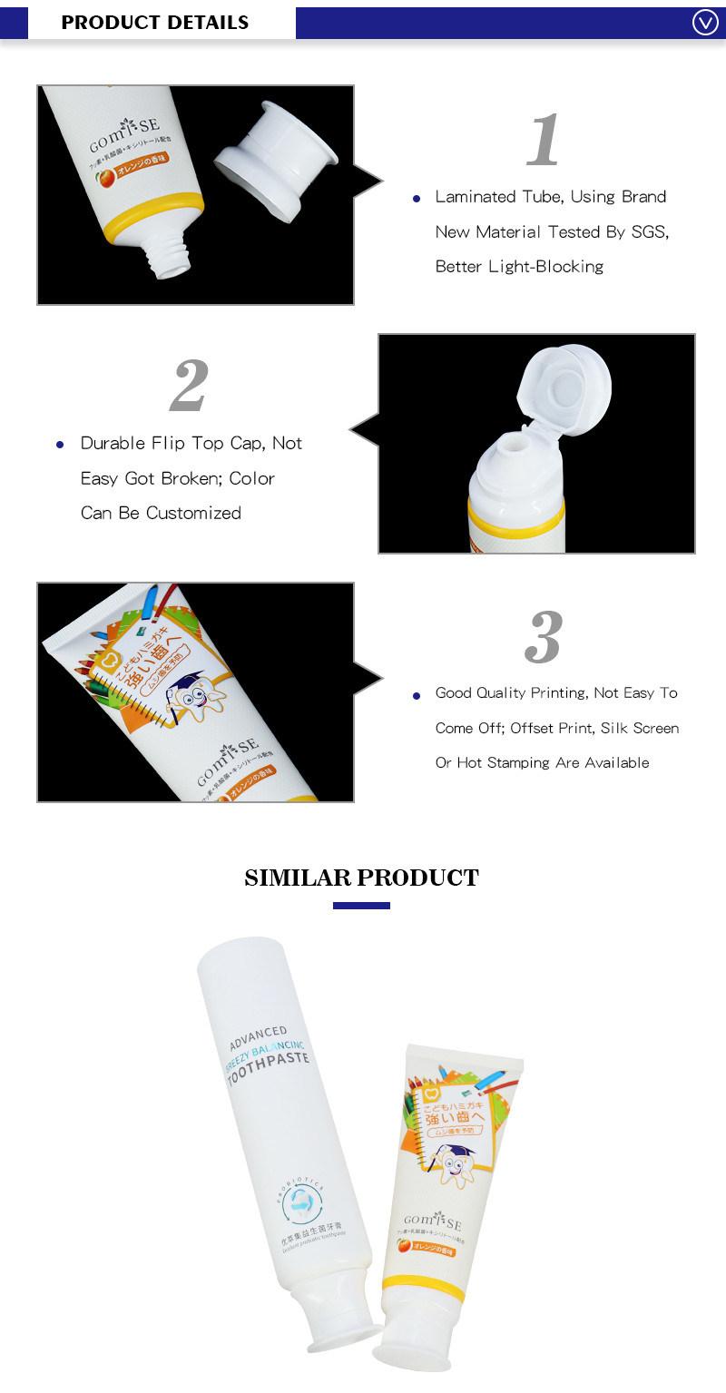 Private Label Recyclable 70ml Plastic Toothpaste Tube for Children