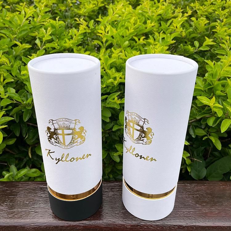 Firstsail Recycled Custom Cylinder Carboard Box Packing Cosmetic Beauty Shampoo Packaging Perfume Round Bottle Tube with EVA Foam Insert