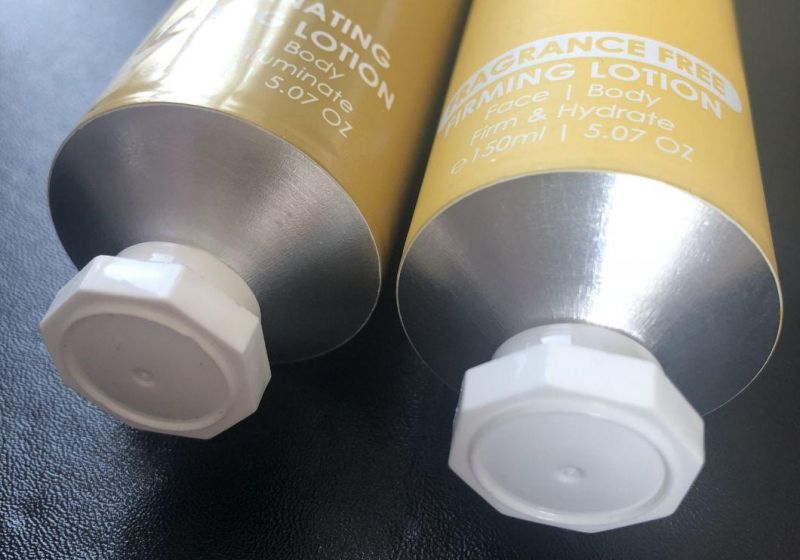 High Class 100ml Aluminum Tube Packaging with Octagon Cap for Cosmetics Lotion Cream