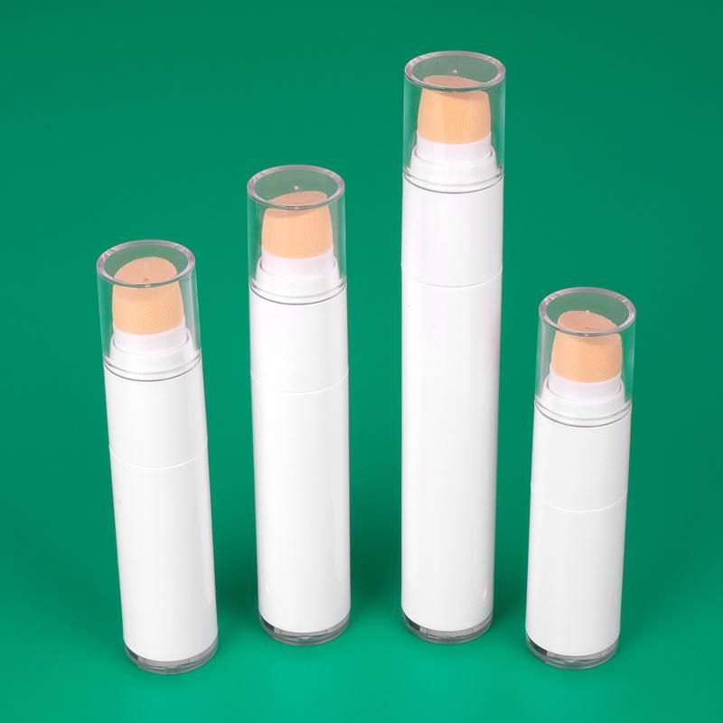 10ml 15ml 20ml 30ml Empty Plastic PETG White Plastic Bottle with Sponge for Cosmeic Product