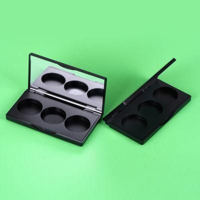 Popular Shape Customized 3 Colors Eye Shadow Palette Case with Mirror for Eye Shadow Case