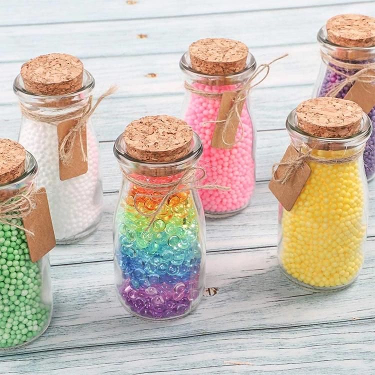 High Quality Empty Transparent Vial Milk Mini Glass Bottles with Cork Lid