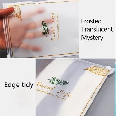 Factory Price Retail Wholesale Multi Size CPE Material Frosted Packaging Bags for Women Clothes Zipper Plastic Bag with Logo