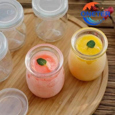 Clear Glass Jars with Lids, Glass Yogurt Container with Lids (PE) , Replacement Glass Pudding Jars Yogurt Jars