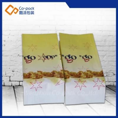 Customized Food Popcorn Foldover Side Gussested Paper Bags