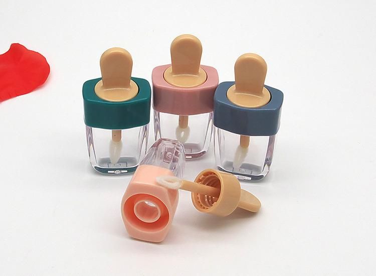 6ml Spot Five-Color Ice Cream Lip Glaze Tube Empty Tube Cute Little Ice Cream Popsicle Lip Gloss Empty Tube Dispensing Bottle