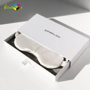 Customized Silk Adjustable Sleep Mask White Magnetic Gift Eyewear Paper Box