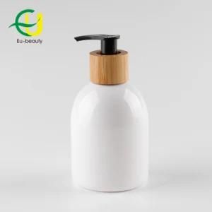 Plastic Bottle with Wooden Bamboo Dropper Shampoo Dispenser