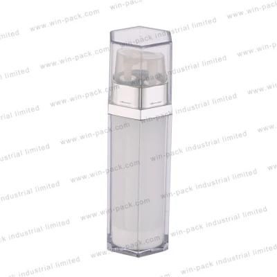 Transparent Dual Chamber Tube Lotion Bottle with Plastic Cosmetic Spray