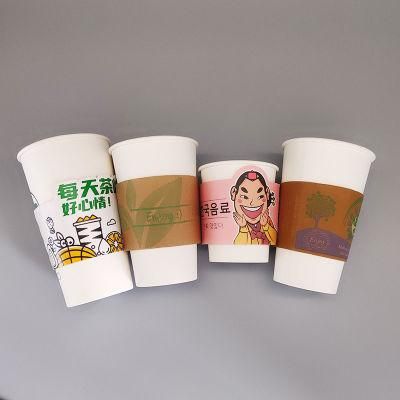 12oz Eco-Friendly Disposable Kraft Paper Cup Sleeve for Hot and Cold Beverage