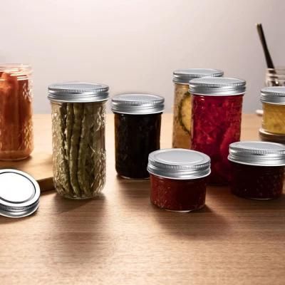 Custom Mini 4 Oz 8 Oz Canning Mason Caviar Jelly Glass Jar for Jam