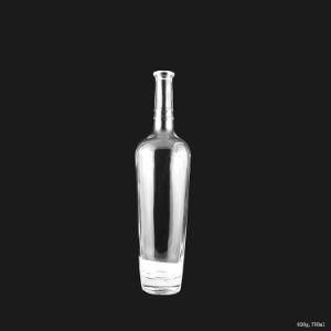 High Quality 750ml Clear Whiskey Glass Liquor Bottle with Cork