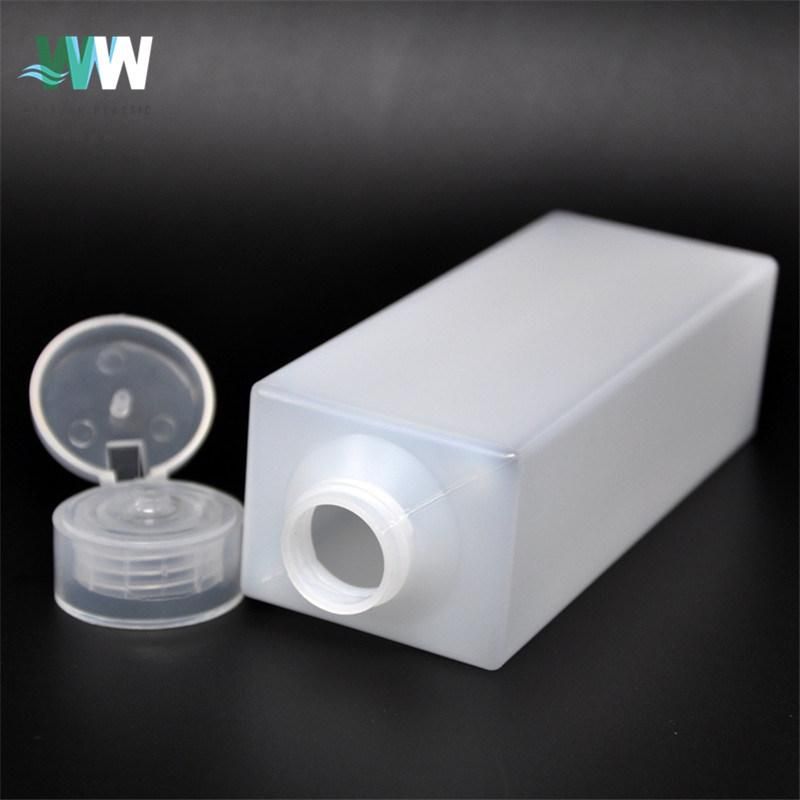 260ml PE Cosmetic Packaging Flip Cap Plastic Dispensing Square Bottle