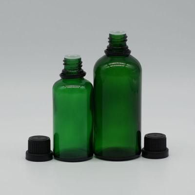 Green Glass Bottle with Tamper Evident Cap Essential Oil Bottle 30ml