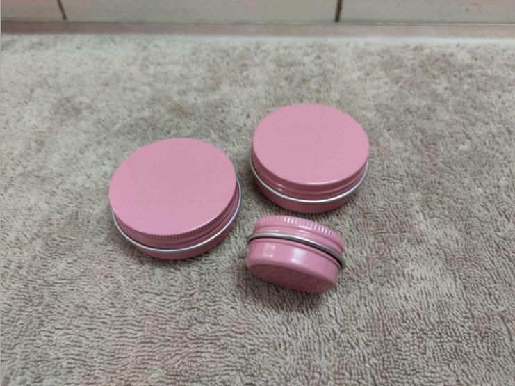 Light Red Color Metal Aluminum Cosmetic Cream Candle Jar with Screw Lid