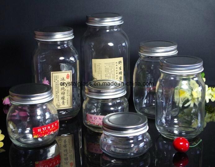 Food Storage Candy Containers Honey Cookie Jam Mason Sealed Glass Jar with Lid