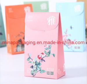 Cute Full Color Printed Small Paper Candy Display Box with Window Paper Flower Tea Packing Box