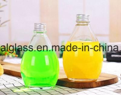 280ml 350ml Big Belly Water Drop Shape Glass Juice Bottle Coffee Bottle