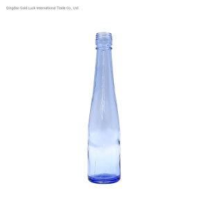 250ml Blue Clear Drop Shaped Water Beverage Glass Bottle