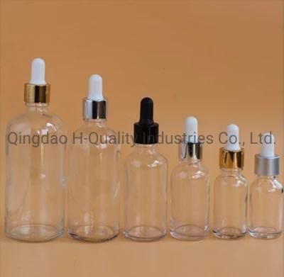 5ml/10ml/15ml/20ml/30ml/50ml/100ml Clear/Amber Essential Oil Glass Bottles, with Cap