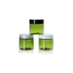 Eco-Friendly Empty Cream Colorful Container Green Cosmetic Pet Jar