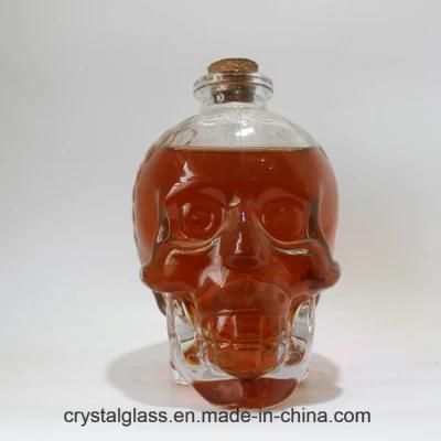 180ml Skull Head Glass Wine Vodka Beverage Juice Bottle