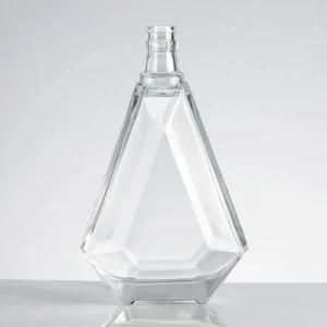 500ml Triangle Shaped Liquor Bottle Super Flint Wine Bottle Glass with Cap