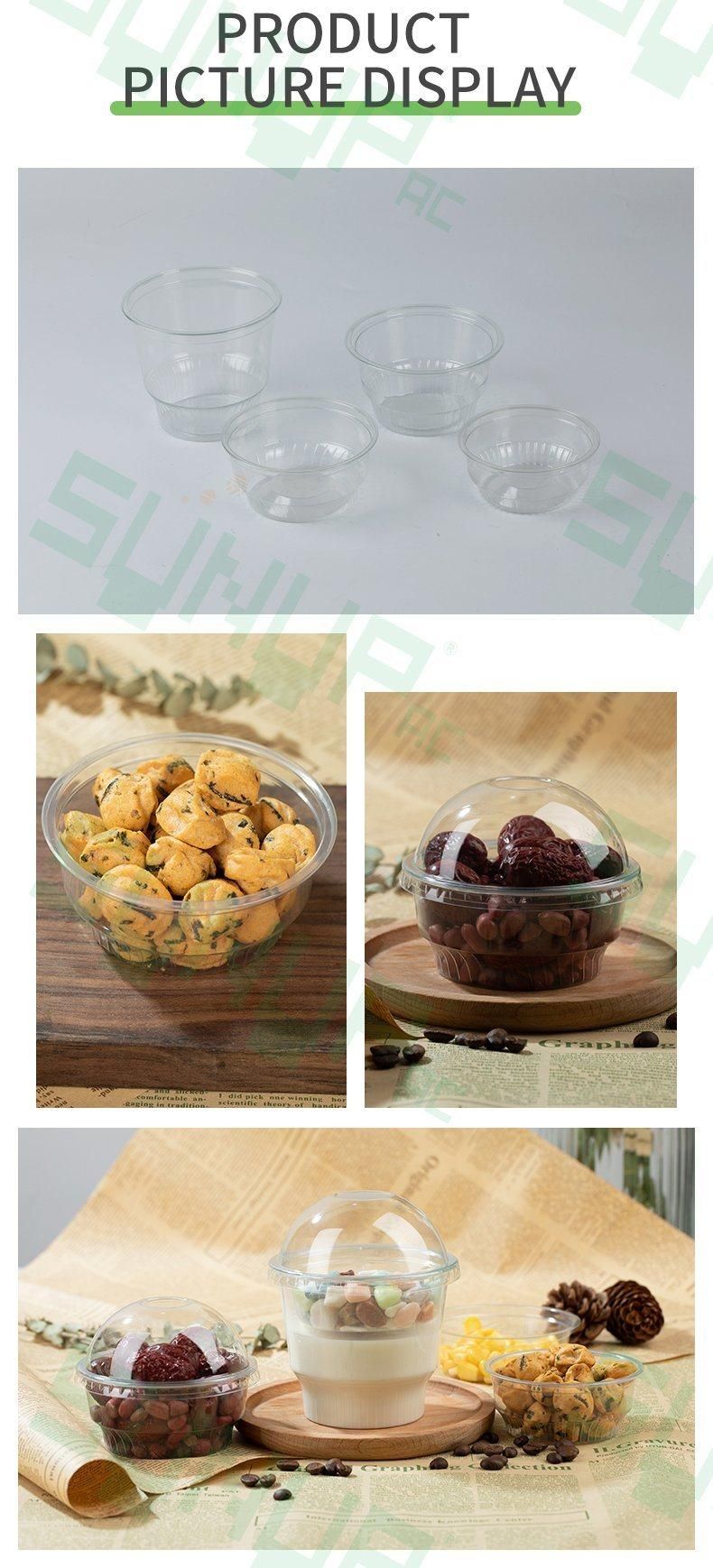 Clear Pet Plastic Cups for Ice Cream, Dessert Cups, Snack Bowl with Dome and Flat Lids (Best choice for ice cream shop, bakery, carnival, party, or any event)