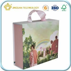 Rigid Facical Skincare Packaging Box with Colorful Printing (with ribbon handle)