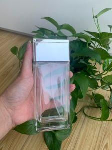 100ml Clear Glass Bottle Complete with Shiny Silver Plastic Cover