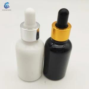 Stock 30ml Amber Essential Oil Bottle Dropper Golden Glass Bottle Emulsion Container Cosmetic Packaging Material