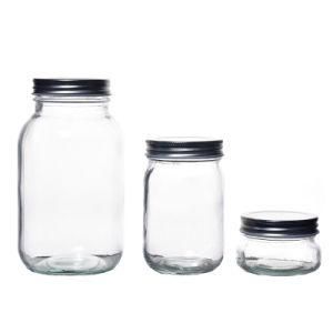 Brand Customized Transparent Empty Clear Food Storage Affordable Durable Round Glass Jars with Lids