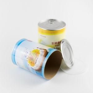 Custom Kraft Paper Composite Can Food Powder Can Protein Powder Can with Easy Open End