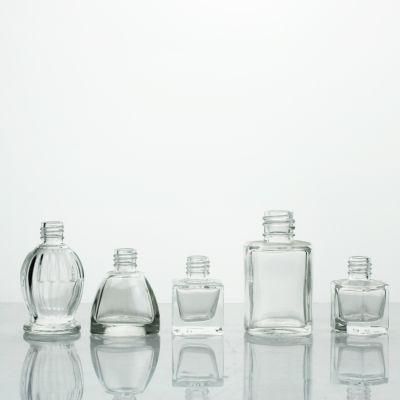 Round Clear Glass Nail Polish Glass Bottle with Brush Cap