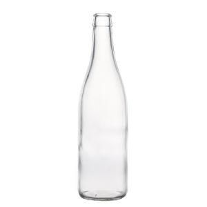 Factory Direct Sale Clear Beverage Wine Round High Quality Juice Glass Bottle with Cork
