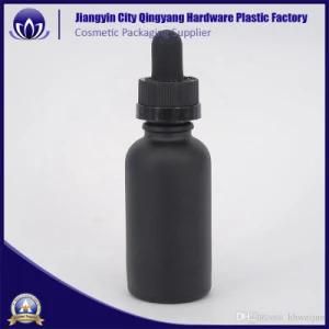 Wholesale 30ml Black Frosted Glass Dropper Bottle with Lid
