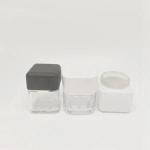 Square Clear Hemp Glass Jar with Custom Logo Printing Popular in USA Market