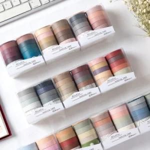 10 Rolls of Simple Retro Solid Color Washi Tape
