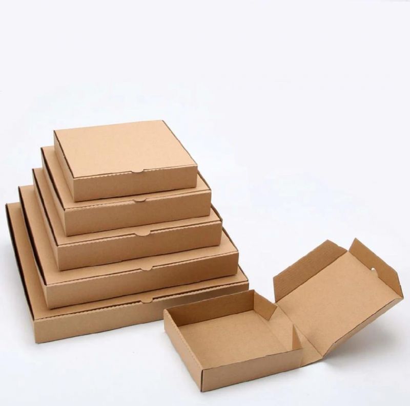 Customized Printing Corrugated Packaging Box Kraft Paper Pizza Box