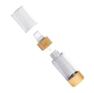 15ml 30ml 50ml Cosmetic Packaging Pump Airless as Bamboo Bottle for Serum