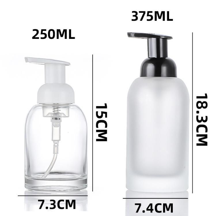 Wholesale Refill Bathroom Frosted Clear Shampoo Hand Foam Soap Dispenser Liquid Glass Bottle